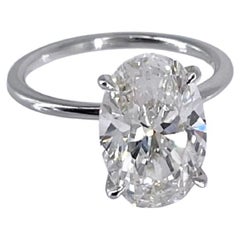 J. Birnbach GIA 4.02 carat Oval Diamond Solitaire Engagement Ring