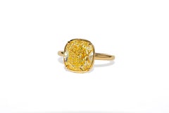 J. Birnbach GIA 4.30 Carat Fancy Light Yellow Cushion Cut Diamond Solitaire Ring