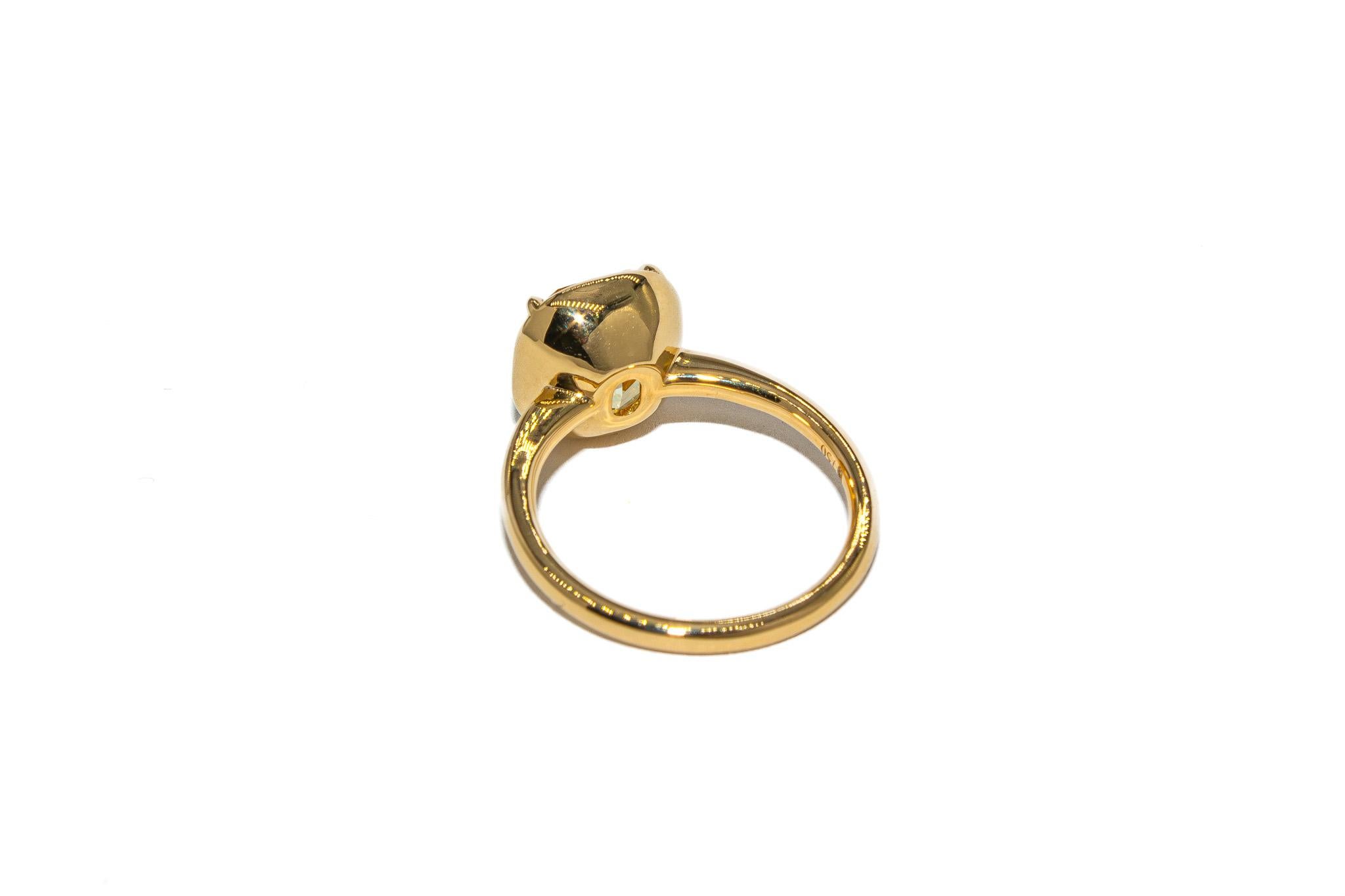 J. Birnbach GIA 4.30 Carat Fancy Light Yellow Cushion Cut Diamond Solitaire Ring Unisexe en vente