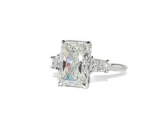 J. Birnbach GIA 5.01 Carat Radiant Cut Diamond Three-Stone Ring