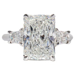 J. Birnbach GIA 5.01 Carat Radiant Cut Diamond Three-Stone Ring