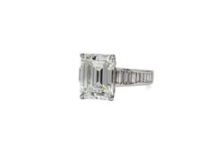 J. Birnbach GIA 5.49 Carat H SI2 Emerald Cut Diamond Solitaire Ring