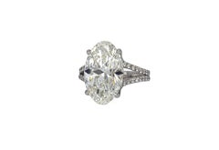 J. Birnbach GIA 5.83 Carat J VS2 Oval Diamond Split Shank Solitaire Ring
