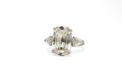 J. Birnbach GIA 6,01 Karat L VS1 Cushion Brilliant Diamant Drei Stein Ring