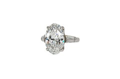 J. Birnbach GIA 7.20 Carat E VS1 Oval Diamond Platinum Solitaire Ring