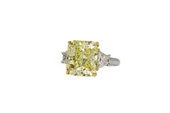 J. Birnbach GIA 8,11 Karat Fancy Yellow VS1 Diamant Solitär Ring mit Strahlenschliff