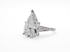 J. Birnbach GIA 9.18 Carat H SI1 Pear Shape Diamond Three-Stone Ring