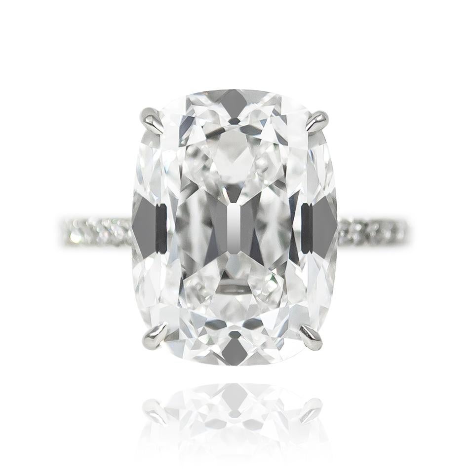 Contemporary J. Birnbach GIA Certified 10.01 Carat Cushion Cut E VS2 Diamond Ring