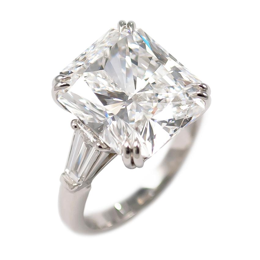 Women's or Men's J. Birnbach GIA Certified 10.02 Carat D SI1 Radiant Cut Diamond Ring
