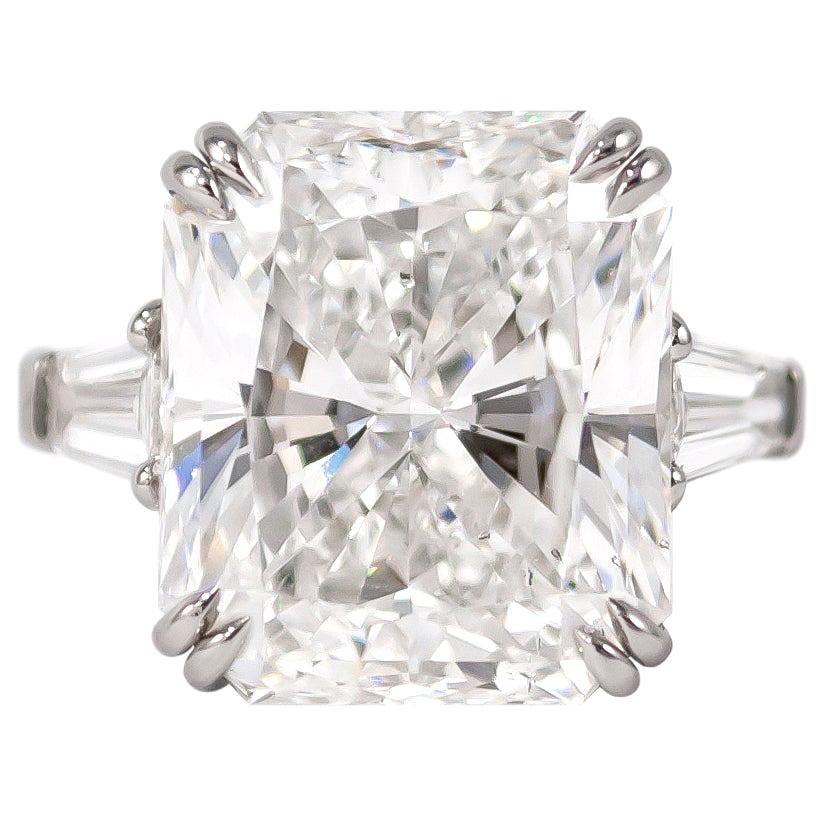 J. Birnbach GIA Certified 10.02 Carat D SI1 Radiant Cut Diamond Ring