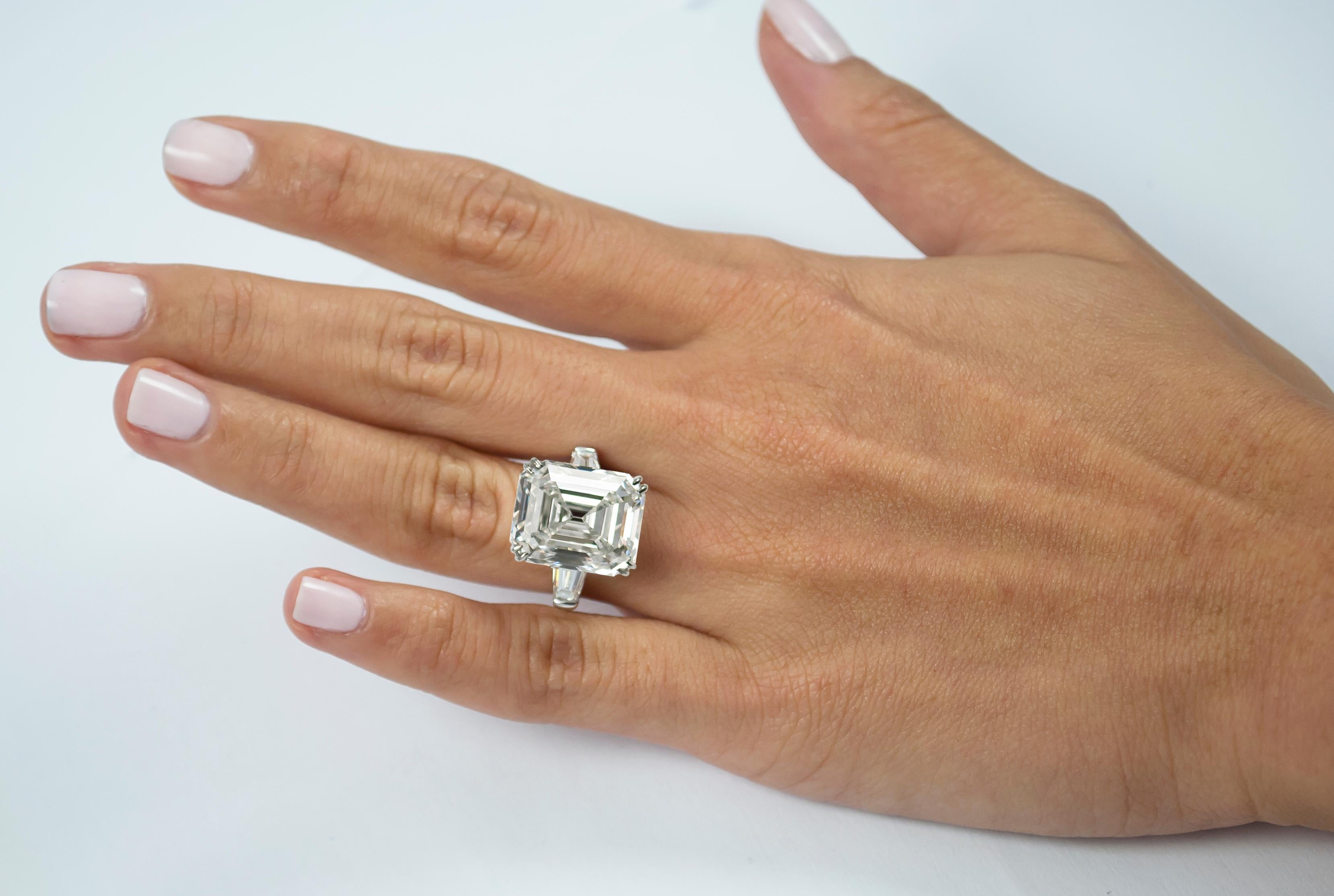 J. Birnbach GIA Certified 10.24 Carat Emerald Cut F VS1 Diamond Ring In Excellent Condition In New York, NY