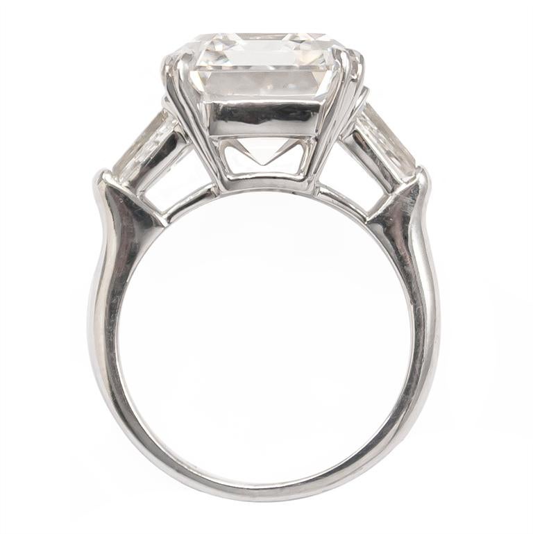 Women's or Men's J. Birnbach GIA Certified 10.24 Carat Emerald Cut F VS1 Diamond Ring