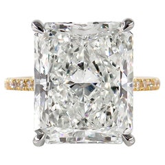 J. Birnbach GIA Certified 11.41 Carat J VS2 Radiant Cut Diamond Ring