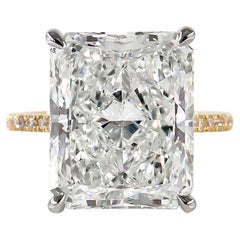 J. J. Birnbach Anello con diamante taglio radiante certificato GIA da 11,41 carati J VS2