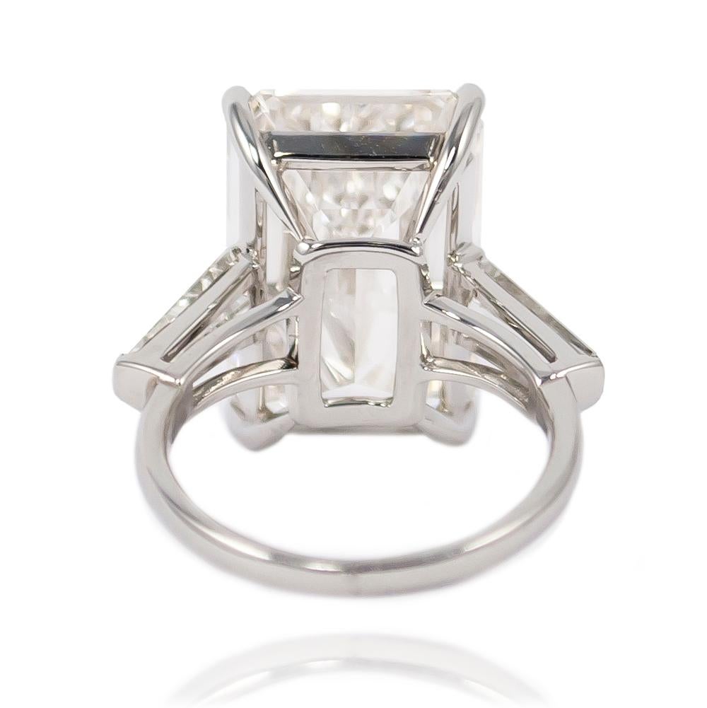 Women's or Men's J. Birnbach GIA Certified 11.43 Carat H Flawless Emerald Cut Diamond Ring