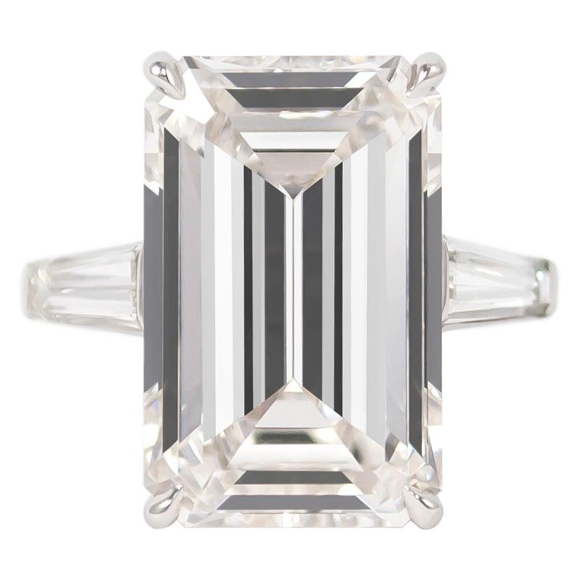 J. Birnbach GIA Certified 11.43 Carat H Flawless Emerald Cut Diamond Ring