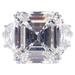 J. Birnbach GIA Certified 12.15 Carat Emerald Cut Diamond and Platinum Ring