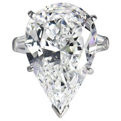 J. Birnbach GIA Certified 12.19 Carat D VVS1 Pear Brilliant Cut Diamond ...