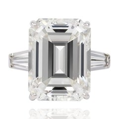 J. Birnbach GIA Certified 12.20 Carat Emerald Cut Diamond Ring