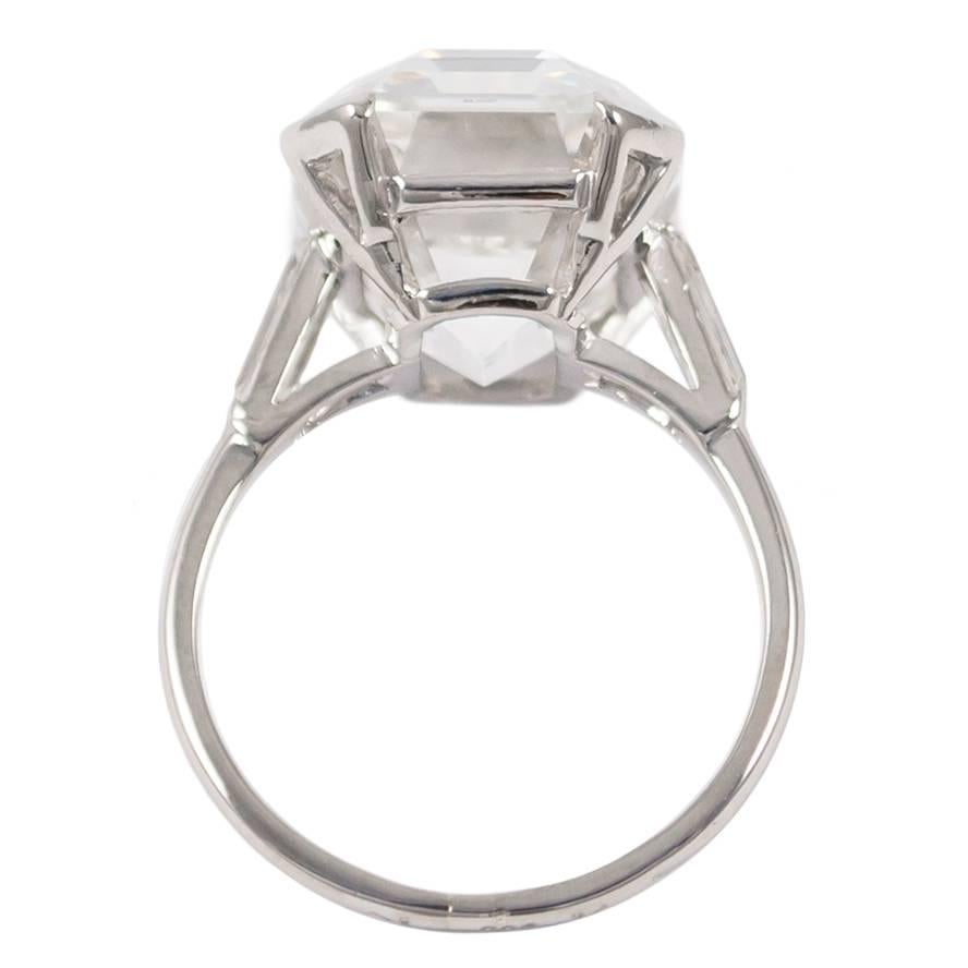 J. Birnbach GIA Certified 13.24 Carat Emerald Cut Diamond Ring In Excellent Condition In New York, NY