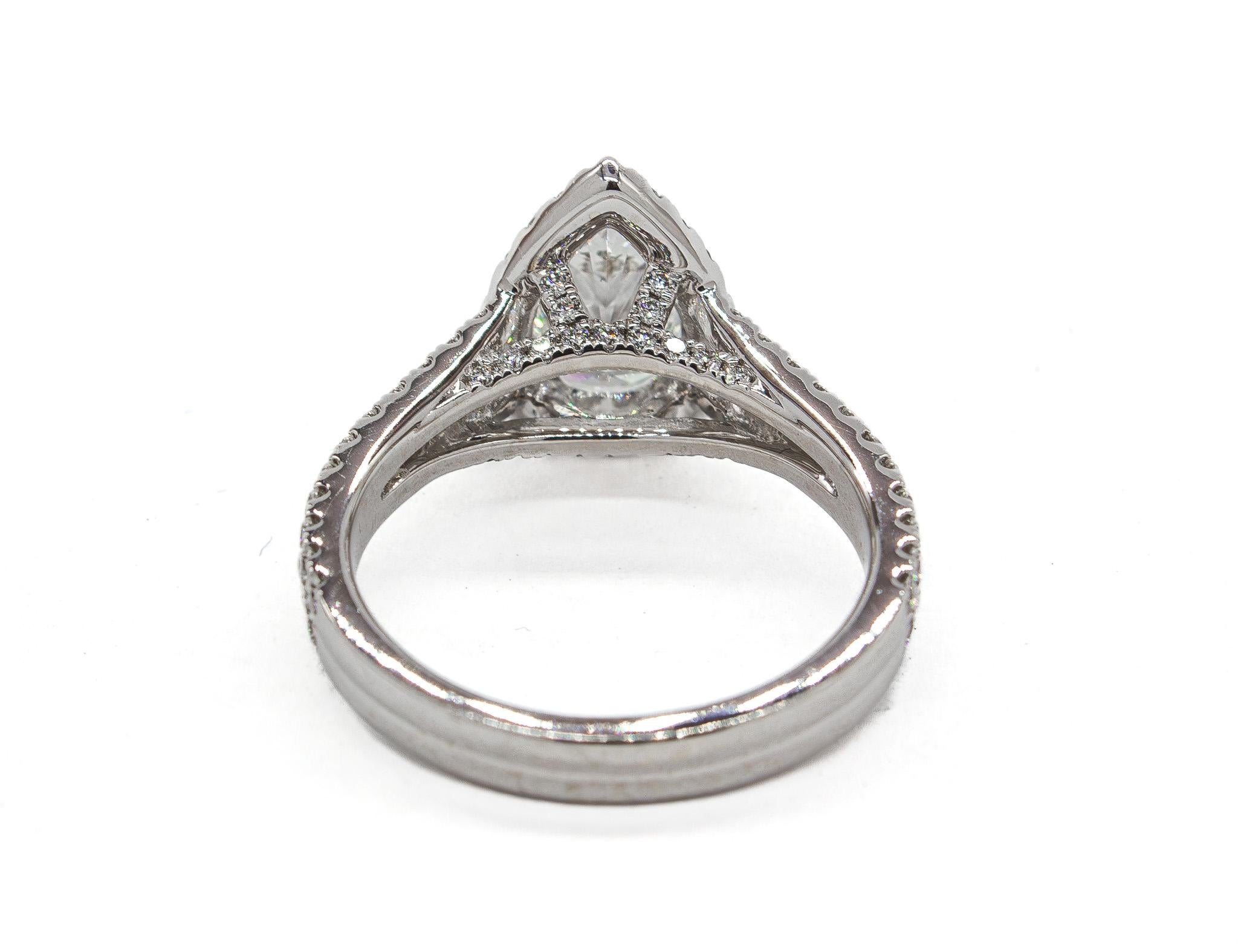 Pear Cut J. Birnbach GIA Certified 1.50 Carat E VVS2 Pear Shape Diamond Solitaire Ring For Sale