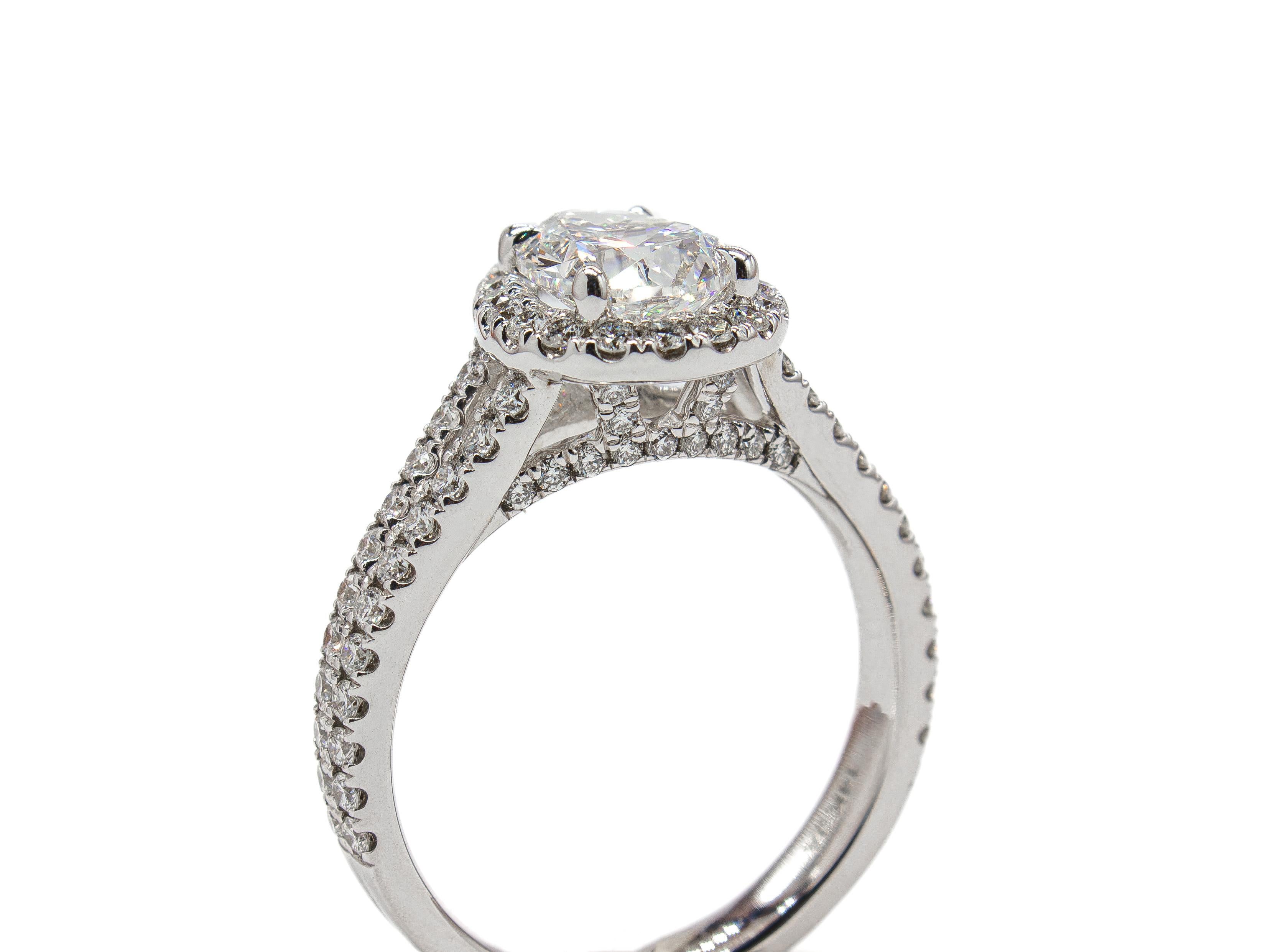 Women's or Men's J. Birnbach GIA Certified 1.50 Carat E VVS2 Pear Shape Diamond Solitaire Ring For Sale