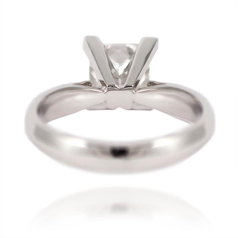 Women's or Men's J. Birnbach GIA Certified 1.52 Carat Princess Cut Solitaire Diamond Ring