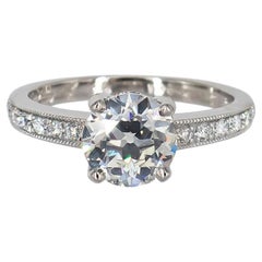 J. Birnbach GIA Certified 1.54 Carat Circular Brilliant Cut Diamond Pavé Ring