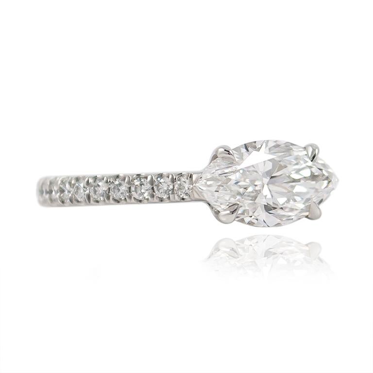 Marquise Cut J. Birnbach GIA Certified 1.45 Carat Marquise Diamond Ring