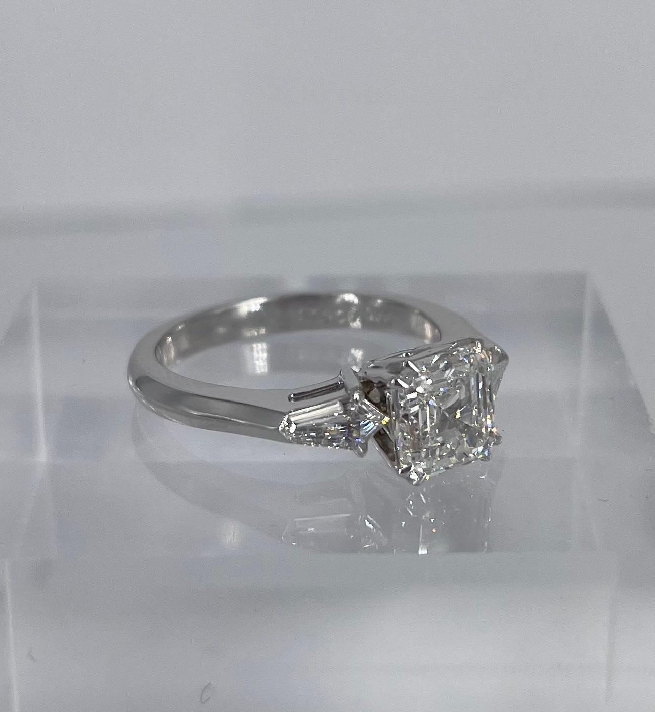 1.5 carat asscher cut diamond ring