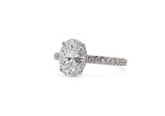 J. Birnbach GIA Certified 1.66 Carat D VVS2 Oval Diamond Solitaire Ring