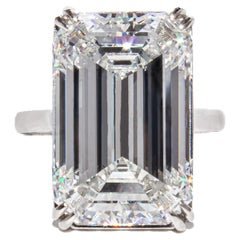 J. Birnbach GIA Certified 17.88 Carat G VS1 Emerald Cut Diamond Solitaire Ring