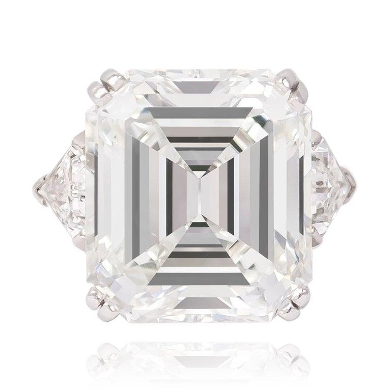 Women's or Men's J. Birnbach GIA Certified 18.04 Carat G VS2 Emerald Cut Diamond Ring  For Sale