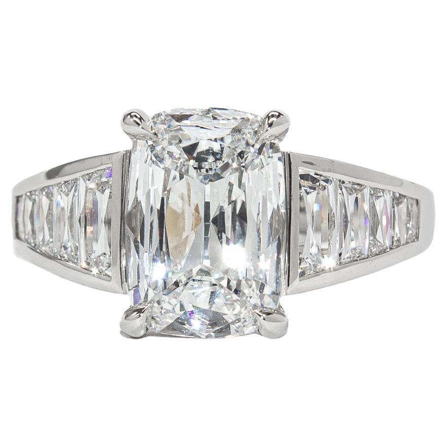 J. Birnbach GIA Certified 2.01 Carat F VS2 Cushion Cut Diamond Engagement Ring