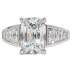 J. Birnbach GIA Certified 2.01 Carat F VS2 Cushion Cut Diamond Engagement Ring