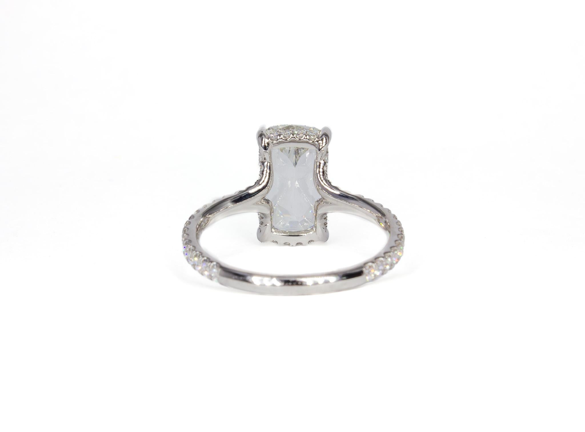 Cushion Cut J. Birnbach GIA Certified 2.01 Carat Elongated Cushion Diamond Solitaire Ring For Sale