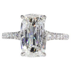 J. Birnbach Anillo solitario de diamantes en cojín alargado con certificado GIA de 2,01 quilates