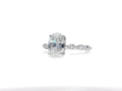 J. Birnbach GIA Certified 2.02 Carat E VS1 Oval Diamond Solitaire Ring
