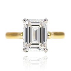 J. Birnbach GIA Certified 2.06 Carat G VS2 Emerald Cut Solitaire Ring