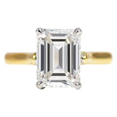 J. Birnbach GIA Certified 2.06 Carat G VS2 Emerald Cut Solitaire Ring