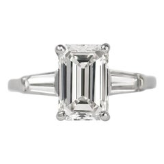 J. Birnbach GIA Certified 2.09 Carat I SI1 Emerald Cut Diamond Ring