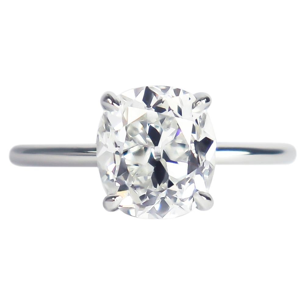 J. Birnbach GIA Certified 2.13 Ct Cushion Brilliant Cut Diamond Solitaire Ring