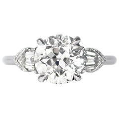 J. Birnbach GIA Certified 2.30 Carat Old European Cut Diamond Engagement Ring