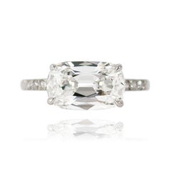 J. Birnbach GIA Certified 2.38 Cushion Brilliant East West Ring