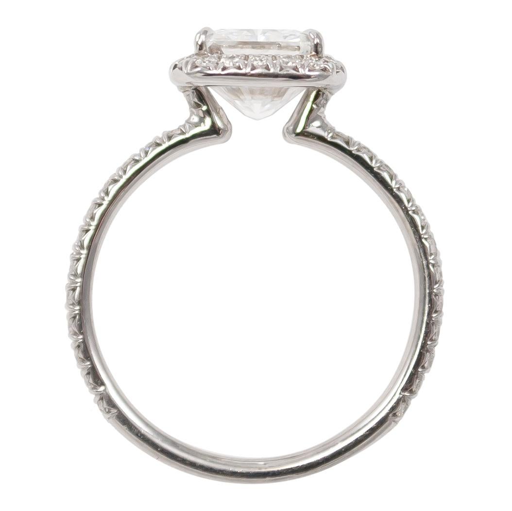J. Birnbach GIA Certified 2.40 Carat Radiant F SI1 Cellini Style Halo Ring In New Condition In New York, NY