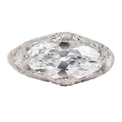 J. Birnbach GIA Certified E VVS2 2.52 carat Antique Marquise Ring