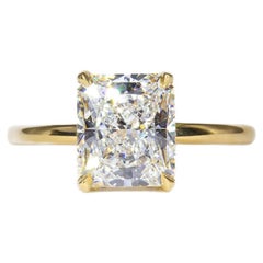 J. Birnbach Anillo solitario de diamantes de talla radiante de 2,73 quilates G VVS1 con certificación GIA