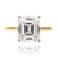 J. Birnbach GIA Certified 2.74 Carat Emerald Cut Diamond Solitaire Ring
