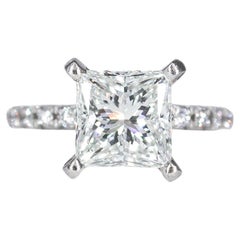 J. Birnbach Solitärring, GIA-zertifizierter 2,92 Karat J VS2 Diamant im Prinzessinnenschliff, Prinzessinnenschliff