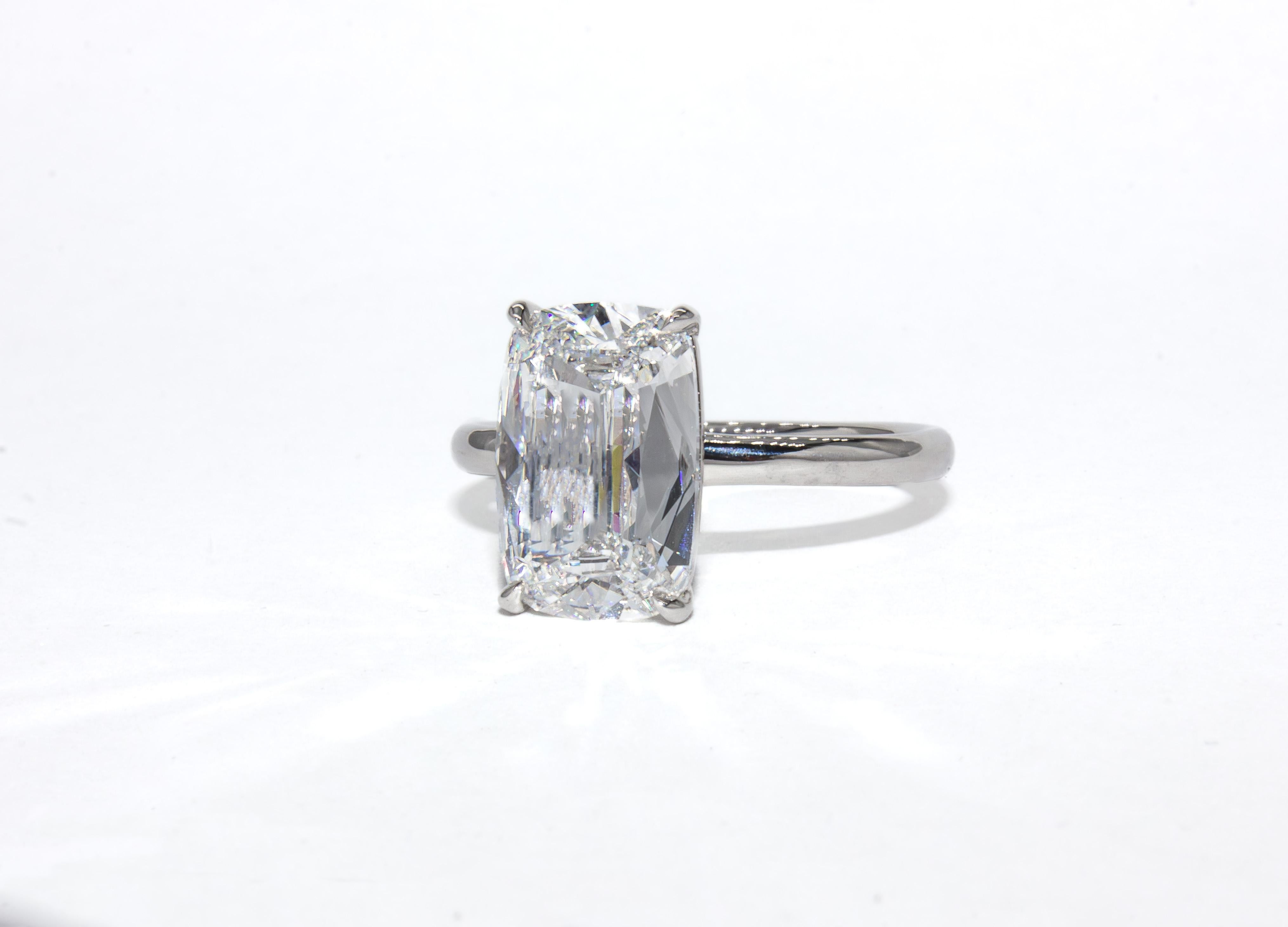 Timeless in its simplicity, this platinum solitaire ring centers a breathtaking 3.01 carat circular brilliant cut diamond of D color and SI1 clarity, as certified by GIA. Perfectly proportioned and expertly cut, the diamond radiates with exceptional
